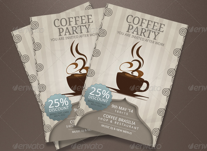 Coffee Party Invitations by BloganKids GraphicRiver